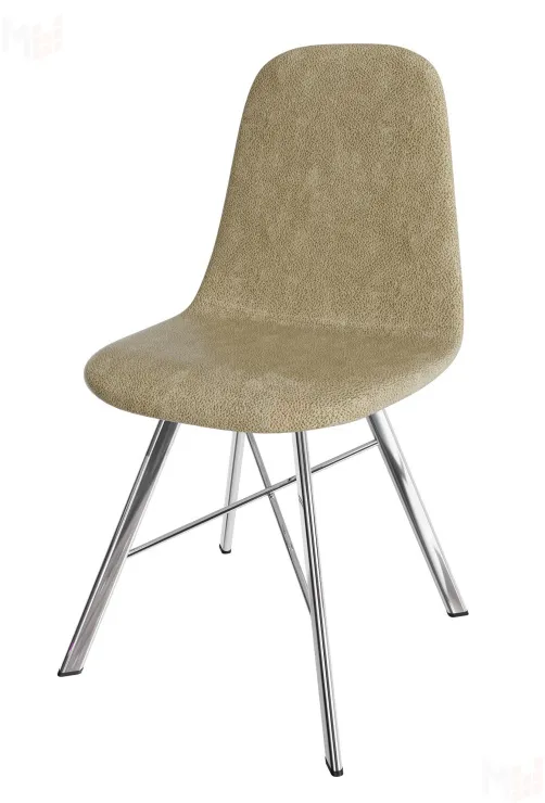 Стул Кассиопея (замша бежевая, ноги хром)