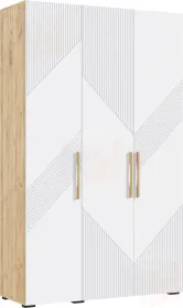 Ирис Шкаф 3-х ств.(1350) (Браш Вайт, Дуб Крафт)