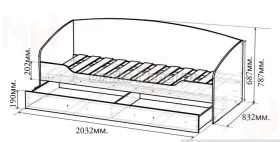 Кровать с выдвижным ящиком Фанки Тревел ФТР-01