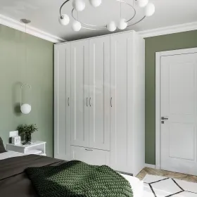 Шкаф Сириус 4 двери 1 ящик (белый)