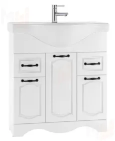 Тумба под умывальник "Классика 80" RICH белое дерево Домино