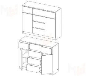 Комод Мори 1200.4 белый