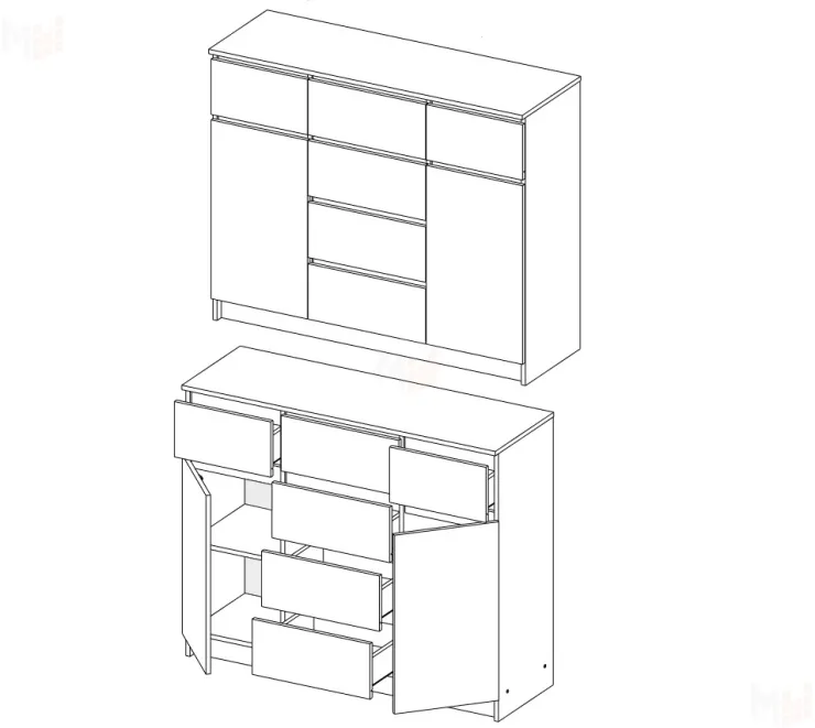 Комод Мори 1200.4 белый