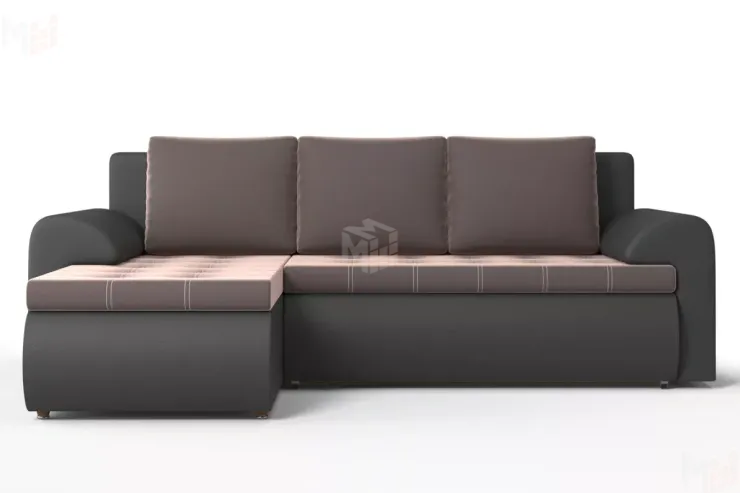 Угловой диван Ванкувер (левый)  Коричневый, Черный