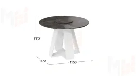 Стол обеденный Райнер Тип 1 Белый, Ателье темный