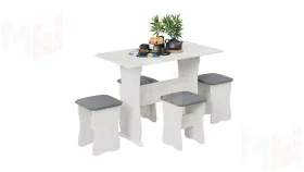 Обеденная группа тип 1 - МФ-101.006 Дуб крафт белый, Велюр Серый