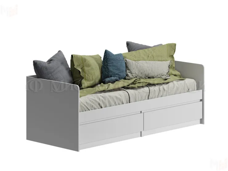 Детская кровать Челси 0,8 белый/белый глянец