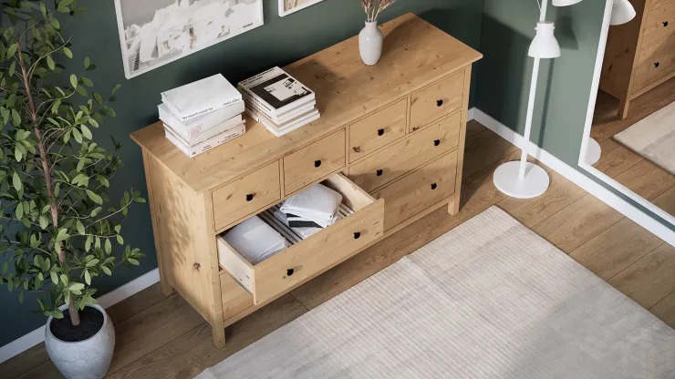 Комод КЫМОР 8 ящиков светло-коричневый