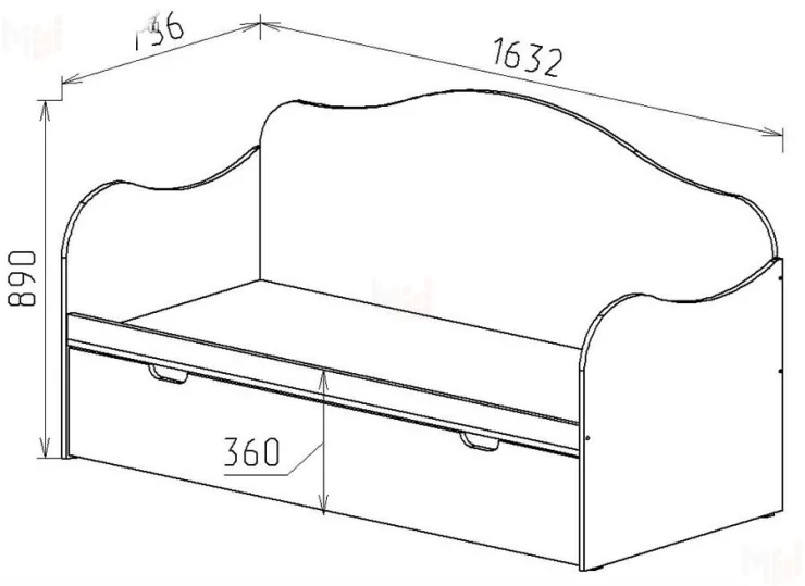 Детская кровать c ящиком Далматинец 40001