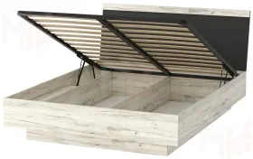 Кровать КРС-1600 СОНАТА с подъёмным механизмом Дуб Крафт белый - Антрацит