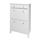 Тумба для обуви из массива Кымор 89 с ящиком, белая