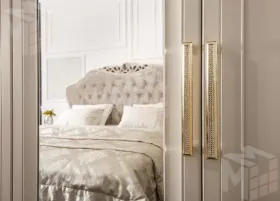 Шкаф Мокко 5-дверный с зеркалом бежевый