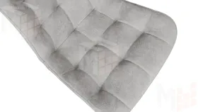 Стул BOSTON  Белый муар, Велюр V004 светло-серый