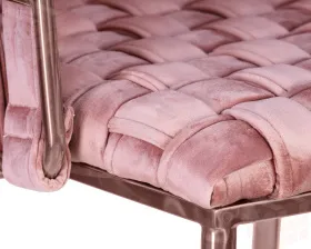 Стул барный DOBRIN EMMA ROSE GOLD (розовый велюр (VF-10))