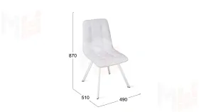 Стул Бруно (паук Т2) Белый муар, Кожзам Белый