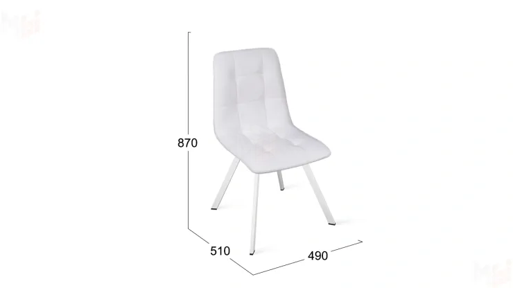 Стул Бруно (паук Т2) Белый муар, Кожзам Белый