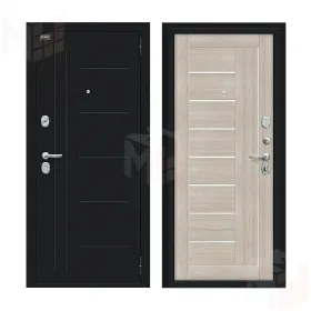 Входная металлическая дверь Проф Букле черное/Cappuccino Veralinga