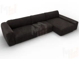 Диван угловой Лига-066 НПБ Лонг угол правый ( BRUT 17 коричневый )