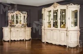 Комод Джоконда крем глянец с зеркалом