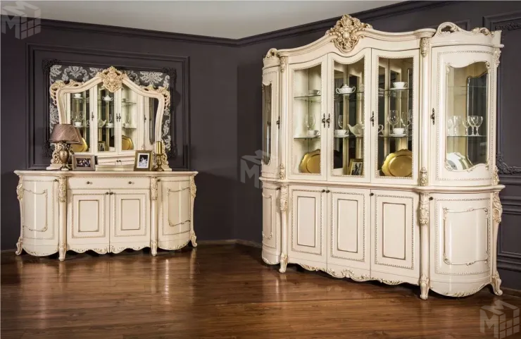 Комод Джоконда крем глянец с зеркалом