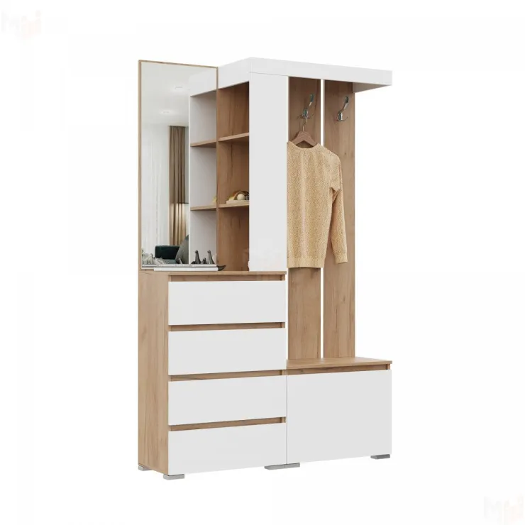 Прихожая Хелен Дуб крафт золотой/Белый