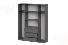 Шкаф четырехстворчатый Денвер  Графит серый