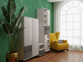 Гостиная Копенгаген белый/серый графит вариант 5