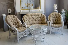 Комплект Черчилль с 2-х местным диваном, цвет: белый