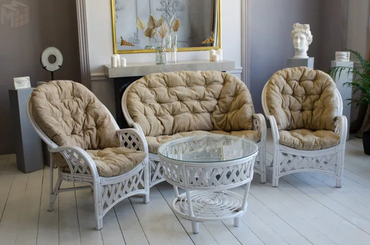 Комплект Черчилль с 2-х местным диваном, цвет: белый