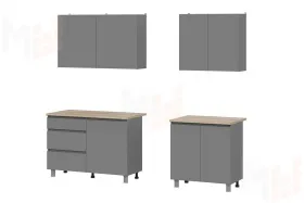 Кухонный гарнитур Денвер 2,0 м графит серый/дуб сонома