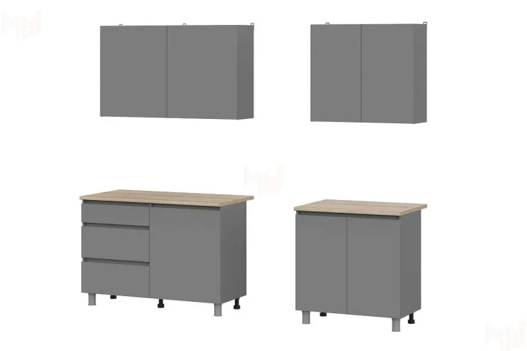 Кухонный гарнитур Денвер 2,0 м графит серый/дуб сонома