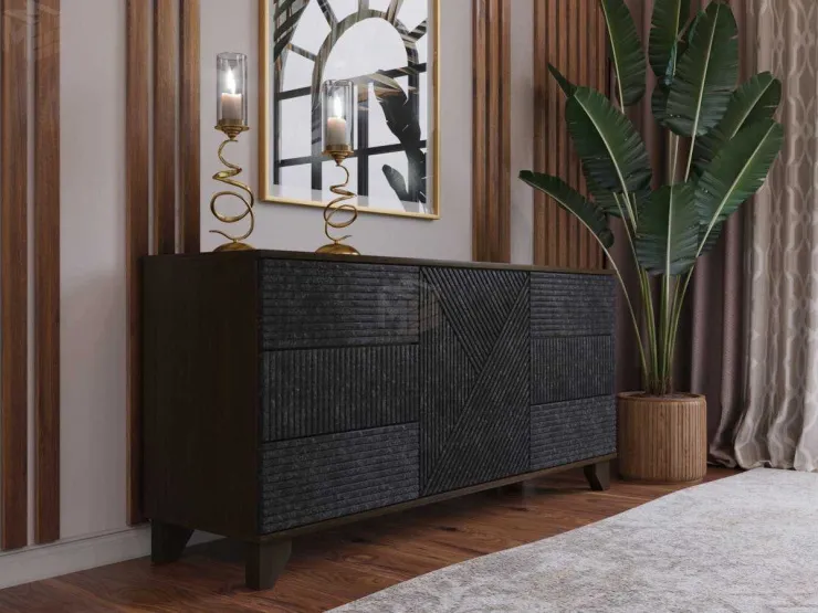 Комод Копенгаген (венге/черный матовый)