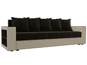 Диван прямой Дубай Лайт полки слева ( Коричневый\Бежевый )