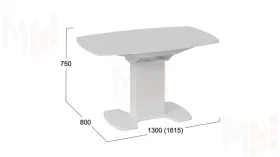 Стол обеденный Портофино - СМ(ТД)-105.02.11(1) Белый глянец, Стекло белое