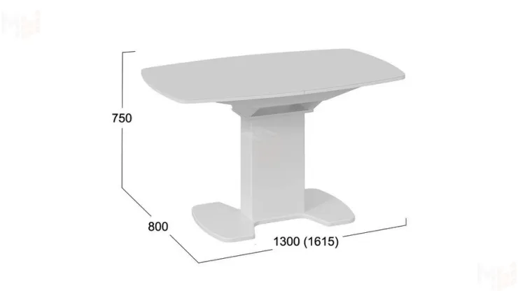 Стол обеденный Портофино - СМ(ТД)-105.02.11(1) Белый глянец, Стекло белое