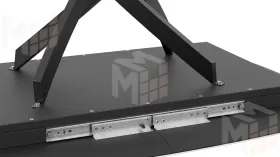 Стол обеденный раздвижной Манхеттен Т1 Черный муар, Стекло матовое белый мрамор