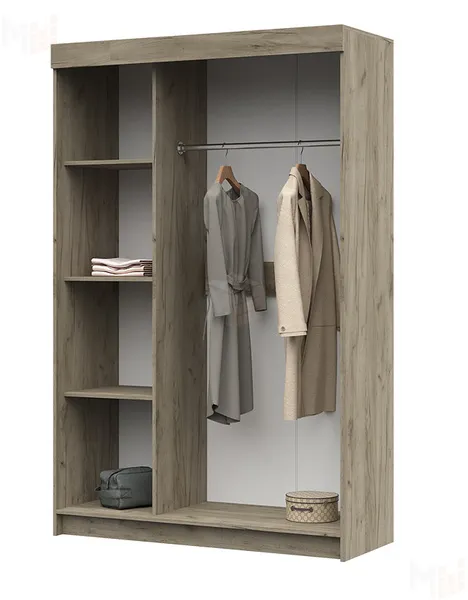 Шкаф-купе Басса ШКК-551 дуб крафт серый - дуб крафт белый