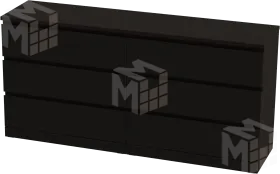 Комод Варма 6Д ясень черный