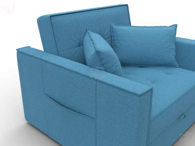 Кресло-кровать Лига-104 (80) ( Амур 10 голубой )