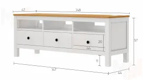 Tумбa ТB КЫMOP 148 белый/светло-кoричнeвый