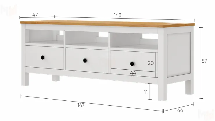 Tумбa ТB КЫMOP 148 белый/светло-кoричнeвый
