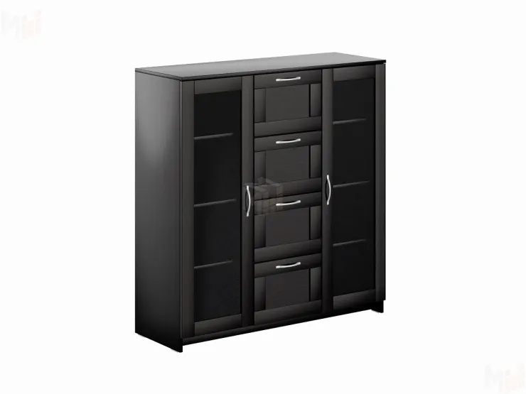 Тумба Сириус 2 двери и 4 ящика 117*123 Венге