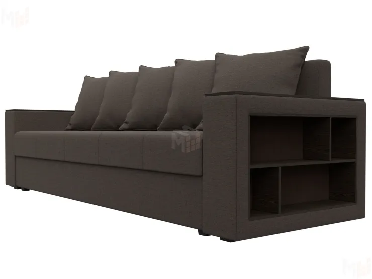 Диван прямой Дубай Лайт полки справа ( Коричневый )