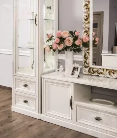 Витрина Натали 1-ств белый глянец