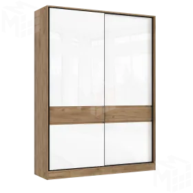 Шкаф-купе Роджина (крафт золотой/белый глянец)