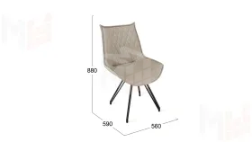 Стул Фэнди К4 Черный муар, Велюр Confetti Smoke