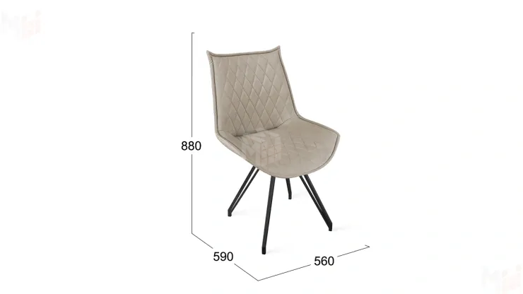 Стул Фэнди К4 Черный муар, Велюр Confetti Smoke