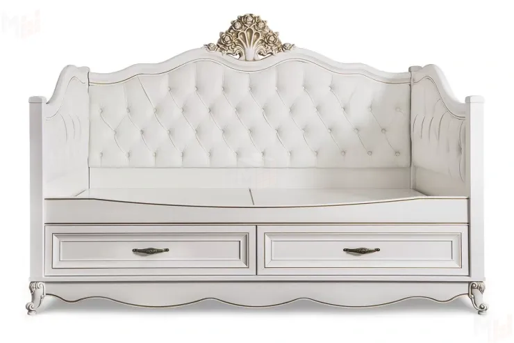 Диван кровать Натали белый глянец