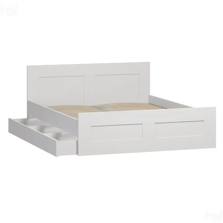 Кровать Сириус 140*200 с ящиками белая