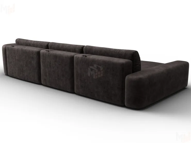 Диван угловой Лига-066 НПБ Лонг угол левый ( BRUT 17 коричневый )